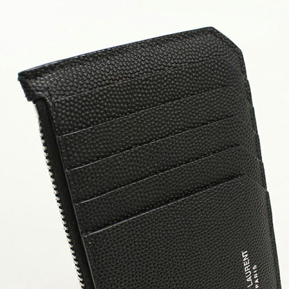 中古 サンローラン コインケース ユニセックス ブランド SAINT LAURENT フラグメント ジップポーチ レザー 609362 ブラック USDSL113583011