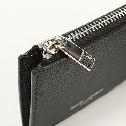 中古 サンローラン コインケース ユニセックス ブランド SAINT LAURENT フラグメント ジップポーチ レザー 609362 ブラック USDSL113583011