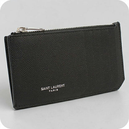 中古 サンローラン コインケース ユニセックス ブランド SAINT LAURENT フラグメント ジップポーチ レザー 609362 ブラック USDSL113583011