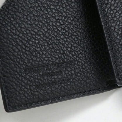 中古 サンローラン 三つ折り財布 三折財布 レディース ブランド SAINT LAURENT コンパクトウォレット レザー 607925 ブラック USDSL113889011