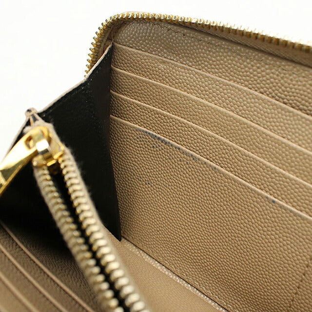 中古 サンローラン 長財布ラウンドファスナー レディース ブランド SAINT LAURENT モノグラム サンローラン  レザー 358094 ベージュ USDSL113893011