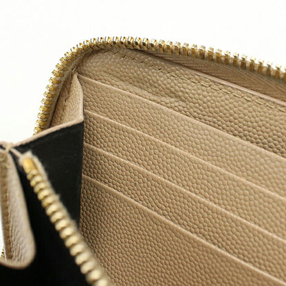中古 サンローラン 長財布ラウンドファスナー レディース ブランド SAINT LAURENT モノグラム サンローラン  レザー 358094 ベージュ USDSL113893011