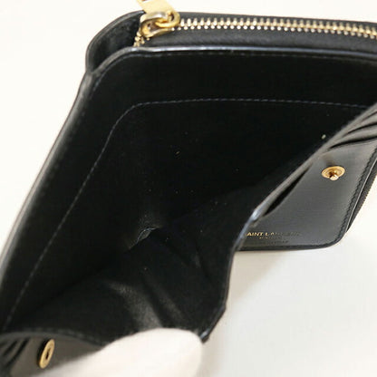 中古 サンローラン 二つ折り財布 二折財布 レディース ブランド SAINT LAURENT 635263 ブラック USDSL113974011