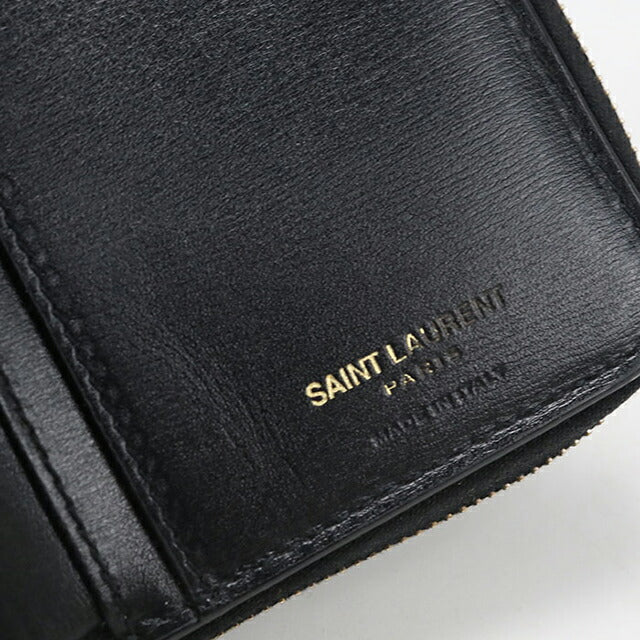 中古 サンローラン 二つ折り財布 二折財布 レディース ブランド SAINT LAURENT 635263 ブラック USDSL113974011