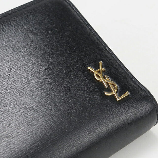 中古 サンローラン 二つ折り財布 二折財布 レディース ブランド SAINT LAURENT 635263 ブラック USDSL113974011