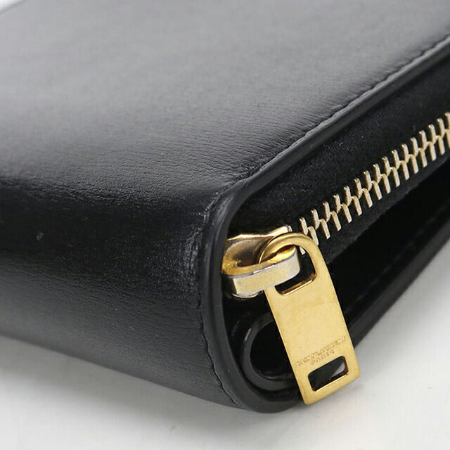 中古 サンローラン 二つ折り財布 二折財布 レディース ブランド SAINT LAURENT 635263 ブラック USDSL113974011