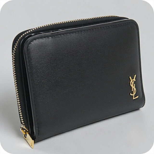中古 サンローラン 二つ折り財布 二折財布 レディース ブランド SAINT LAURENT 635263 ブラック USDSL113974011