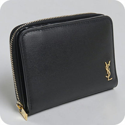 中古 サンローラン 二つ折り財布 二折財布 レディース ブランド SAINT LAURENT 635263 ブラック USDSL113974011