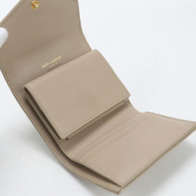 中古 サンローラン 三つ折り財布 三折財布 レディース ブランド SAINT LAURENT カサンドラ マルチフォールドウォレット レザー 692061 USDSL113983011