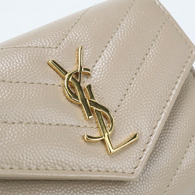 中古 サンローラン 三つ折り財布 三折財布 レディース ブランド SAINT LAURENT カサンドラ マルチフォールドウォレット レザー 692061 USDSL113983011