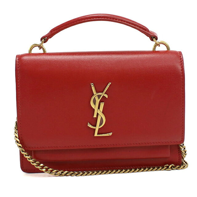 中古 サンローラン ショルダーバッグ レディース ブランド SAINT LAURENT  チェーン 533026 レッド USDSL114057011