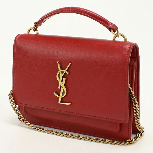 中古 サンローラン ショルダーバッグ レディース ブランド SAINT LAURENT  チェーン 533026 レッド USDSL114057011