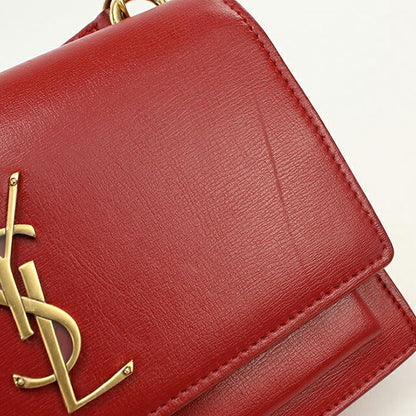 中古 サンローラン ショルダーバッグ レディース ブランド SAINT LAURENT  チェーン 533026 レッド USDSL114057011