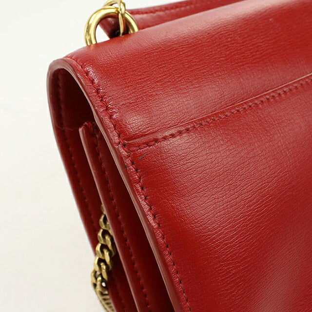 中古 サンローラン ショルダーバッグ レディース ブランド SAINT LAURENT  チェーン 533026 レッド USDSL114057011