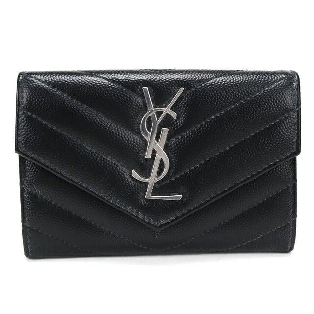 中古 サンローラン 二つ折り財布 二折財布 レディース ブランド SAINT LAURENT モノグラム スモール エンベロープウォレット 414404 USDSL114128011