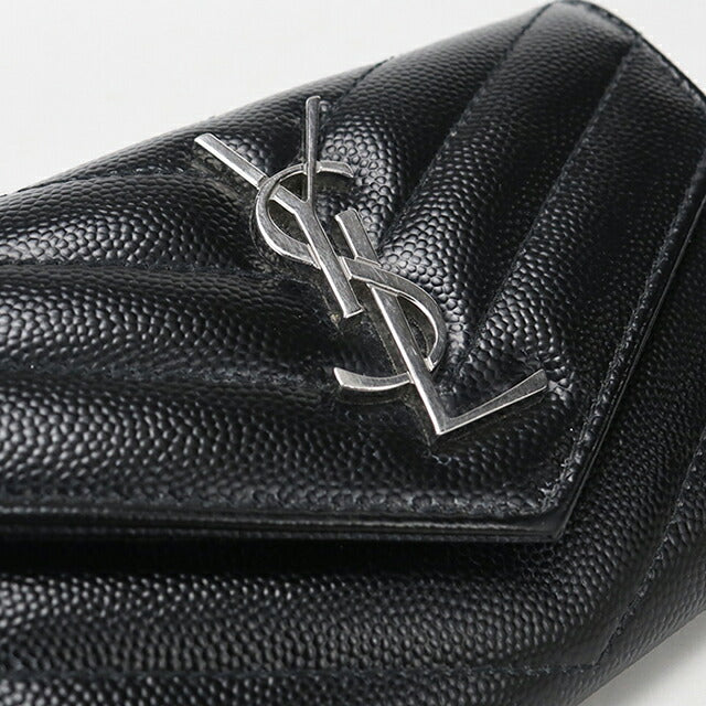 中古 サンローラン 二つ折り財布 二折財布 レディース ブランド SAINT LAURENT モノグラム スモール エンベロープウォレット 414404 USDSL114128011