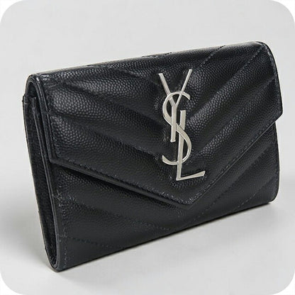 中古 サンローラン 二つ折り財布 二折財布 レディース ブランド SAINT LAURENT モノグラム スモール エンベロープウォレット 414404 USDSL114128011