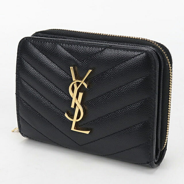 中古 サンローラン 二つ折り財布 二折財布 レディース ブランド SAINT LAURENT カサンドラ バイフォールド ウォレット レザー 403723 USDSL114134011