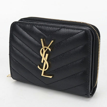 中古 サンローラン 二つ折り財布 二折財布 レディース ブランド SAINT LAURENT カサンドラ バイフォールド ウォレット レザー 403723 USDSL114134011