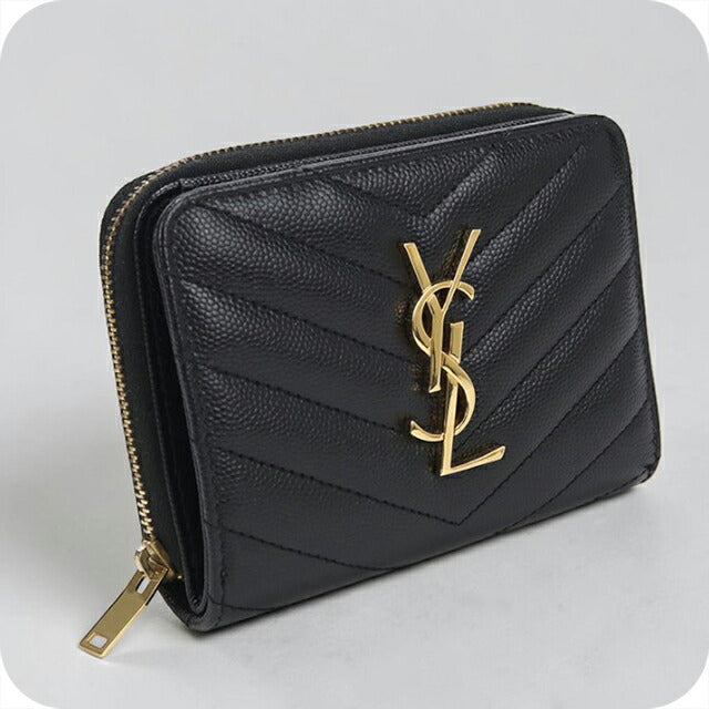中古 サンローラン 二つ折り財布 二折財布 レディース ブランド SAINT LAURENT カサンドラ バイフォールド ウォレット レザー 403723 USDSL114134011