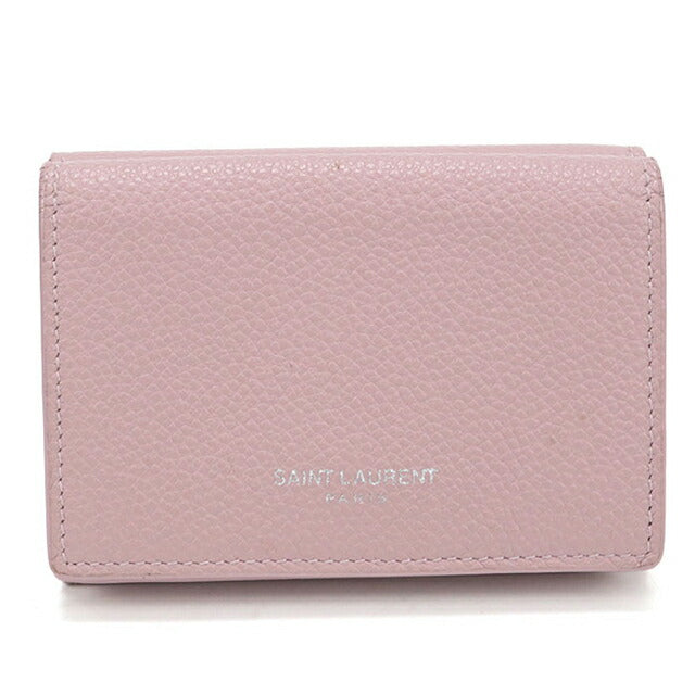 中古 サンローラン 三つ折り財布 三折財布 レディース ブランド SAINT LAURENT レザー 459784 ピンク USDSL114358011