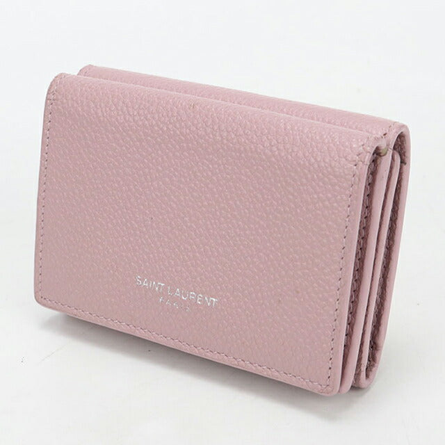 SAINT LAURENT ピンク 三つ折り財布 中古 サンローラン 三つ折り財布 三折財布 レディース ブランド SAINT