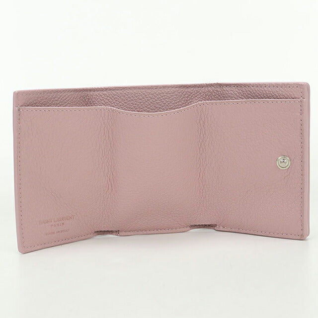 中古 サンローラン 三つ折り財布 三折財布 レディース ブランド SAINT LAURENT レザー 459784 ピンク USDSL114358011