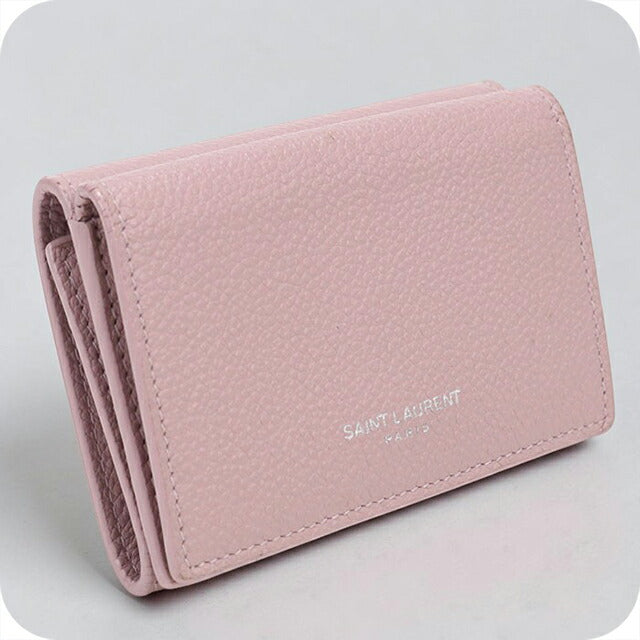 中古 サンローラン 三つ折り財布 三折財布 レディース ブランド SAINT LAURENT レザー 459784 ピンク USDSL114358011