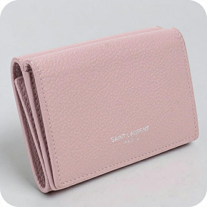 中古 サンローラン 三つ折り財布 三折財布 レディース ブランド SAINT LAURENT レザー 459784 ピンク USDSL114358011
