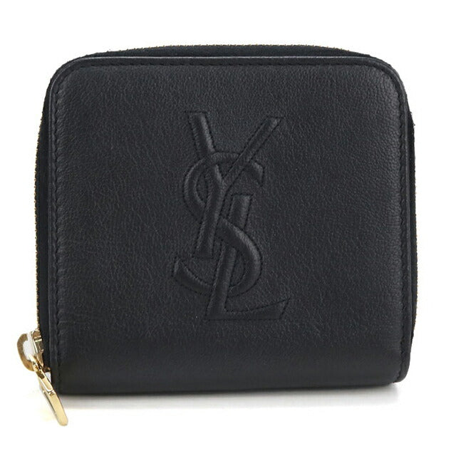 中古 サンローラン 二つ折り財布 二折財布 レディース ブランド SAINT LAURENT レザー 352906 ブラック USDSL114543011