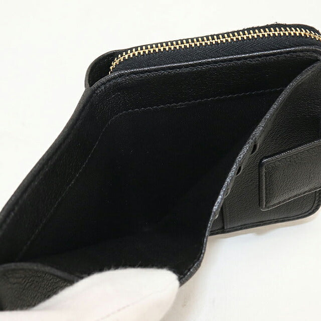 中古 サンローラン 二つ折り財布 二折財布 レディース ブランド SAINT LAURENT レザー 352906 ブラック USDSL114543011
