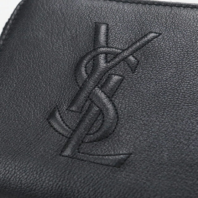 中古 サンローラン 二つ折り財布 二折財布 レディース ブランド SAINT LAURENT レザー 352906 ブラック USDSL114543011