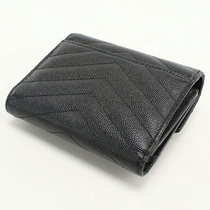 中古 サンローラン 二つ折り財布 二折財布 レディース ブランド SAINT LAURENT モノグラム スリーフォールドウォレット 403943 ブラック USDSL114695011