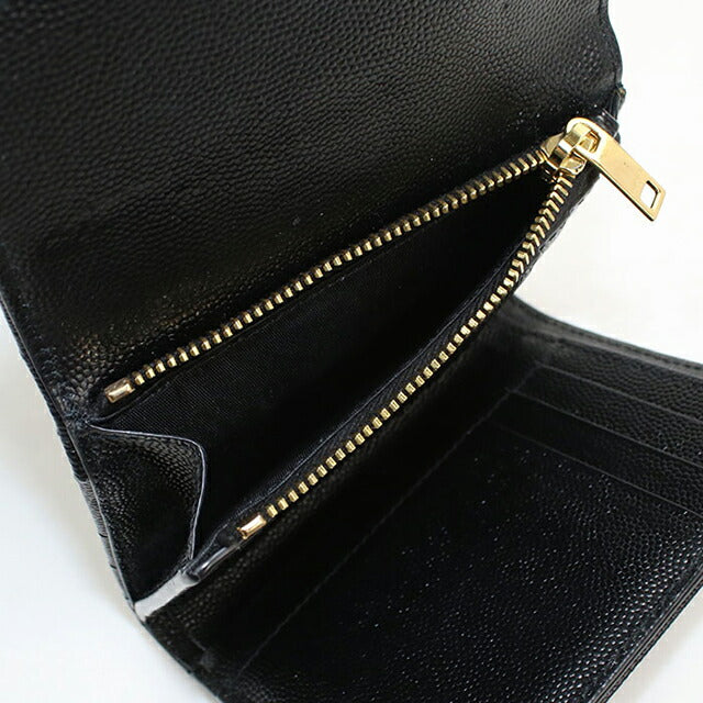 中古 サンローラン 二つ折り財布 二折財布 レディース ブランド SAINT LAURENT モノグラム スリーフォールドウォレット 403943 ブラック USDSL114695011