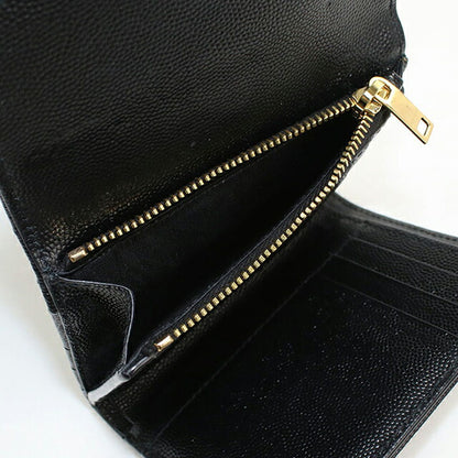 中古 サンローラン 二つ折り財布 二折財布 レディース ブランド SAINT LAURENT モノグラム スリーフォールドウォレット 403943 ブラック USDSL114695011