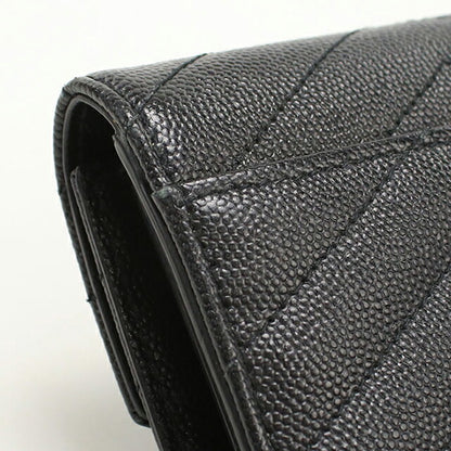 中古 サンローラン 二つ折り財布 二折財布 レディース ブランド SAINT LAURENT モノグラム スリーフォールドウォレット 403943 ブラック USDSL114695011