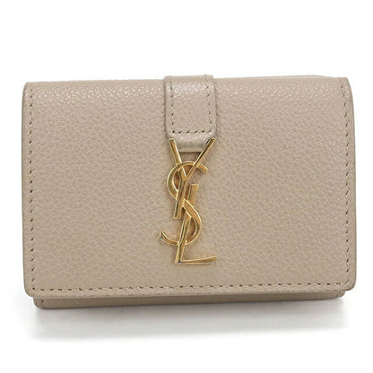 中古 サンローラン 三つ折り財布 三折財布 レディース ブランド SAINT LAURENT YSLライン 620287 ベージュ USDSL115114011
