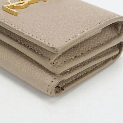 中古 サンローラン 三つ折り財布 三折財布 レディース ブランド SAINT LAURENT YSLライン 620287 ベージュ USDSL115114011