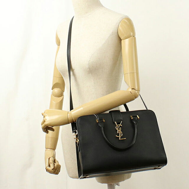 中古 サンローラン ハンドバッグ レディース ブランド SAINT LAURENT  モノグラムカバス 357395 ブラック USDSL115166011