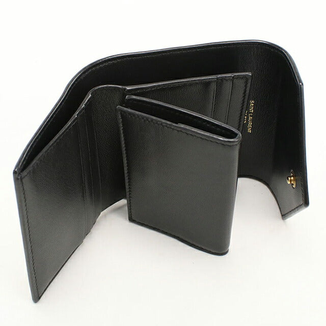 中古 サンローラン 三つ折り財布 三折財布 レディース ブランド SAINT LAURENT マルチフォールド ウォレット 712688 ベージュ USDSL115224011