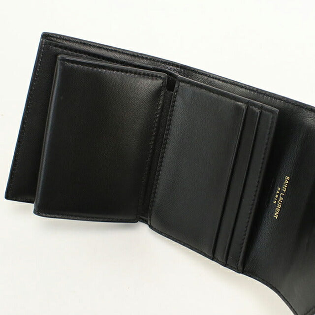 中古 サンローラン 三つ折り財布 三折財布 レディース ブランド SAINT LAURENT マルチフォールド ウォレット 712688 ベージュ USDSL115224011