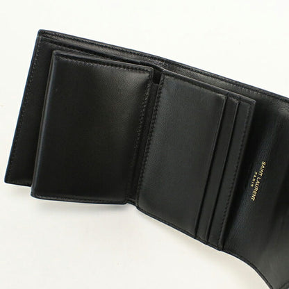 中古 サンローラン 三つ折り財布 三折財布 レディース ブランド SAINT LAURENT マルチフォールド ウォレット 712688 ベージュ USDSL115224011