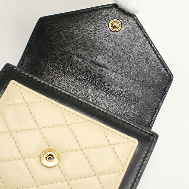 中古 サンローラン 三つ折り財布 三折財布 レディース ブランド SAINT LAURENT マルチフォールド ウォレット 712688 ベージュ USDSL115224011