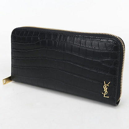 中古 サンローラン 長財布ラウンドファスナー レディース ブランド SAINT LAURENT カサンドラ ジップアラウンドウォレット 630201 ブラック USDSL115716011