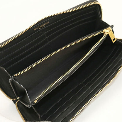中古 サンローラン 長財布ラウンドファスナー レディース ブランド SAINT LAURENT カサンドラ ジップアラウンドウォレット 630201 ブラック USDSL115716011