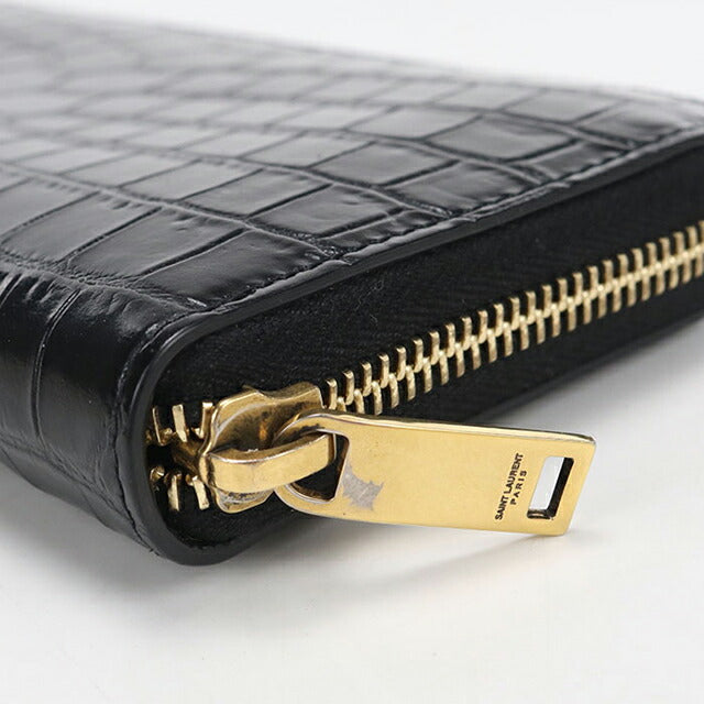 中古 サンローラン 長財布ラウンドファスナー レディース ブランド SAINT LAURENT カサンドラ ジップアラウンドウォレット 630201 ブラック USDSL115716011
