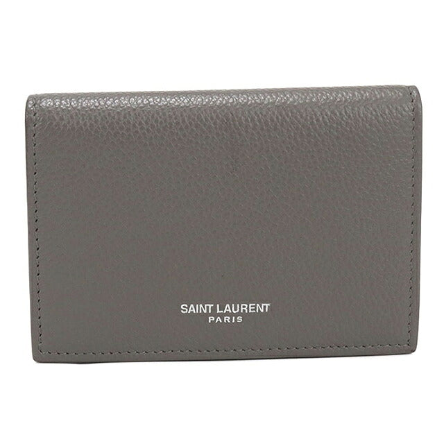 中古 サンローラン 名刺入れ メンズ ブランド SAINT LAURENT ビジネスカードケース 468994 グレー USDSL116037011