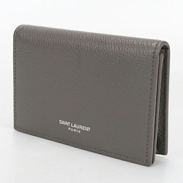 中古 サンローラン 名刺入れ メンズ ブランド SAINT LAURENT ビジネスカードケース 468994 グレー USDSL116037011
