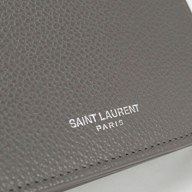 中古 サンローラン 名刺入れ メンズ ブランド SAINT LAURENT ビジネスカードケース 468994 グレー USDSL116037011