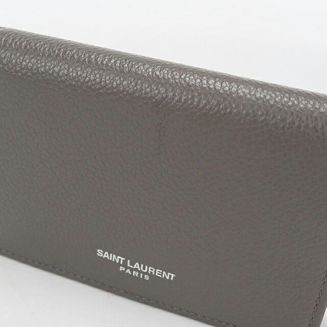 中古 サンローラン 名刺入れ メンズ ブランド SAINT LAURENT ビジネスカードケース 468994 グレー USDSL116037011